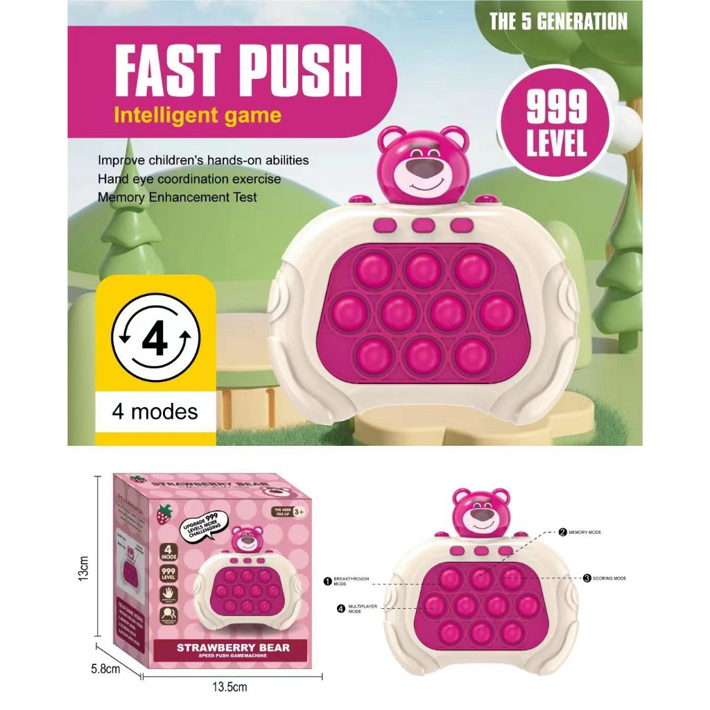 2024 New Pop It Elektronik Push Bubble Fidget Toys Pop It Game Console Electric Tekan Dan Main Konso