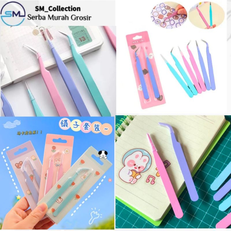 pinset penjepit/pinset sticker/pinset eyelas/pinset isi 2/pinset xinlilai