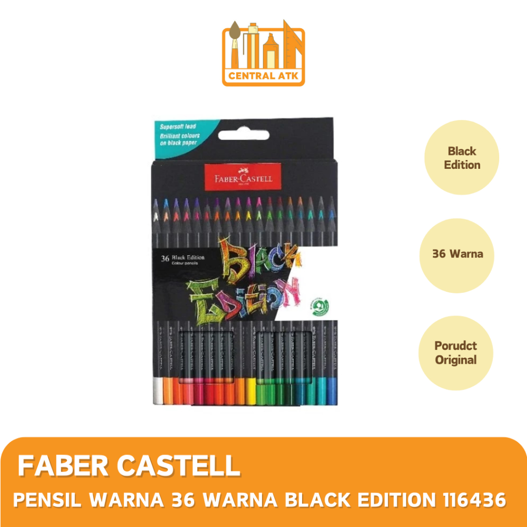 

COLOUR PENCIL / PENSIL WARNA FABER CASTELL 36 WARNA BLACK EDITION