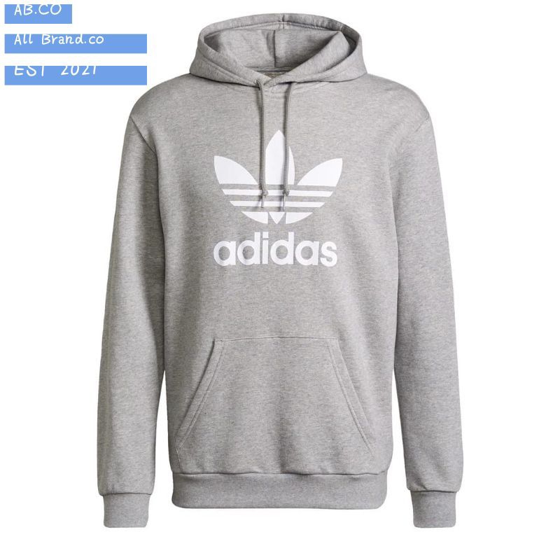 Hoodie Adidas Original Hoodie Trefoil Grey Full Tag Label Unisex / Adidas Hoodie Original