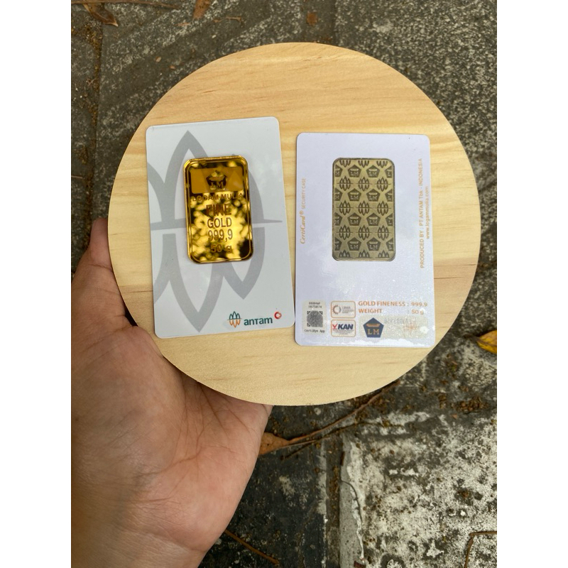 replika logam mulia  0.25-0.5gram bolak balik replika logam mulia PVC