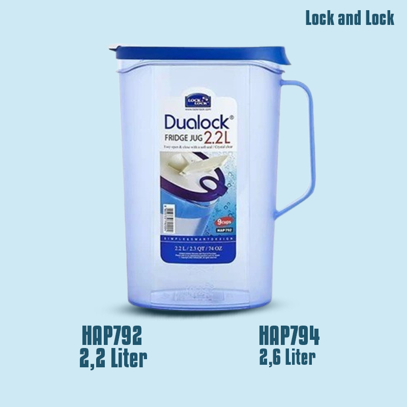 Original Lock n Lock Dualock Water Jug Bottle Fridge Jug PitcherBotol Air