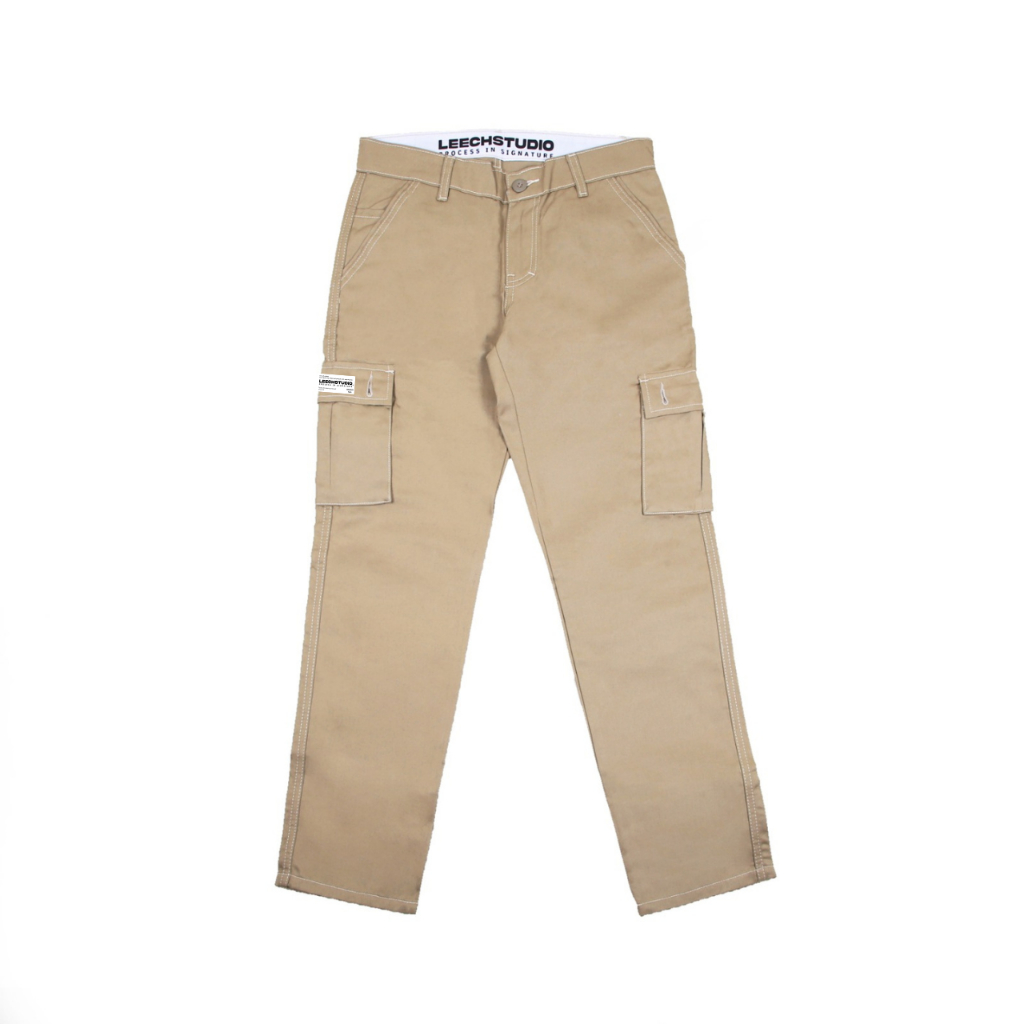 Leech.Co Pants - Cargo Oversize Cream | Cargo Pants | Celana Cargo | Celana Pria | Celana Panjang | 