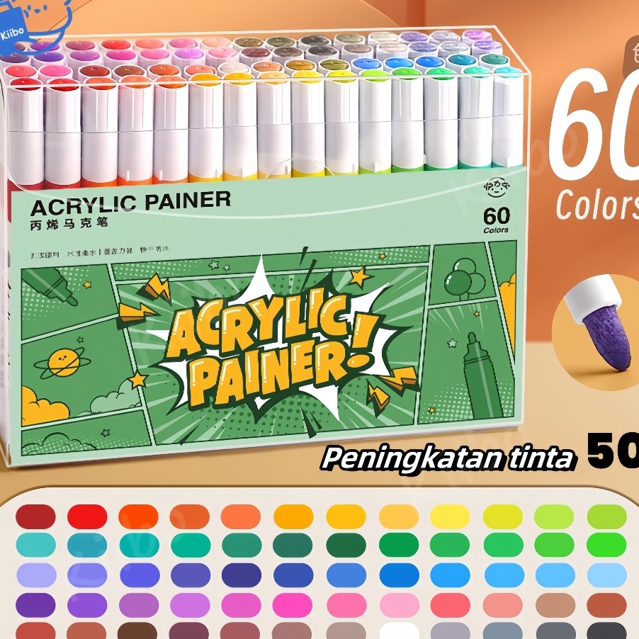 

Terkini Spidol Akrilik Acrylic Marker Set36486Warnas Paint Marker DIY Painting Tahan Air Pulpen Warna