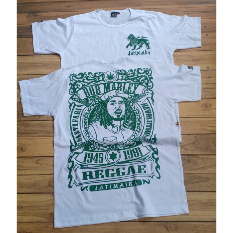 kaos putih one love bob marley baju reggae jumbo size s 5xl  24s tshirt