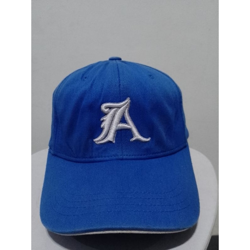 Topi Second Branded Asics Flexfit Warna Biru All Size.Topi Pria & Wanita