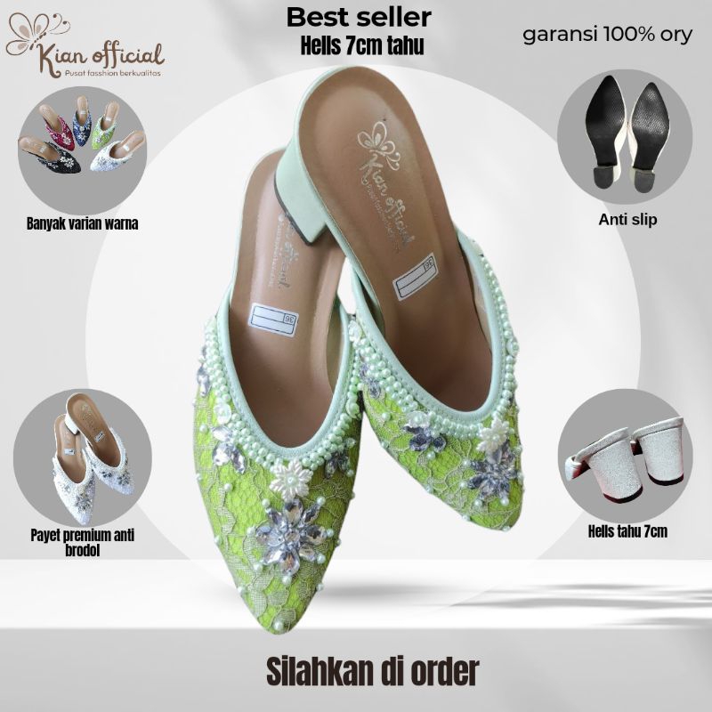 ready stok wedding shoes 7cm tahu hijau sage mewah