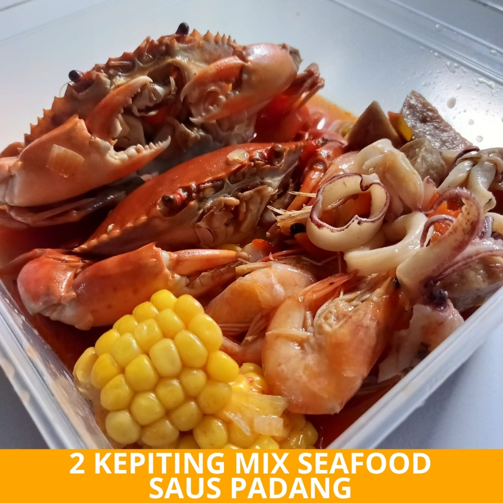

2 Kepiting Mix Seafood Saus Padang Special - Arviansyah Seafood Surabaya