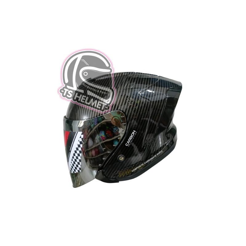 HELM HALF FACE JS ARMOR CARBON ORIGINAL