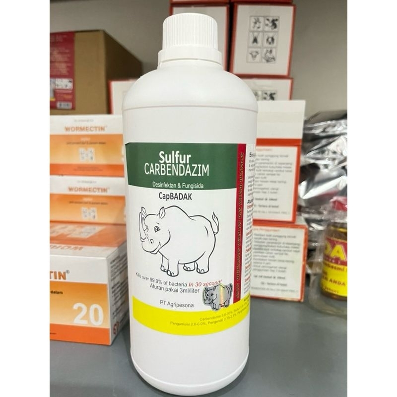 Disinfektan Fungisida Cap Badak Carbendazim Sulfur 1LITER