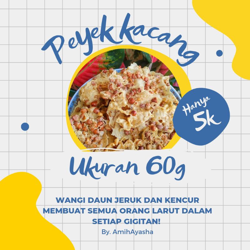 

AmihAYASHA Peyek kacang tanah wangi daun jeruk berat 60 gram gurih renyah