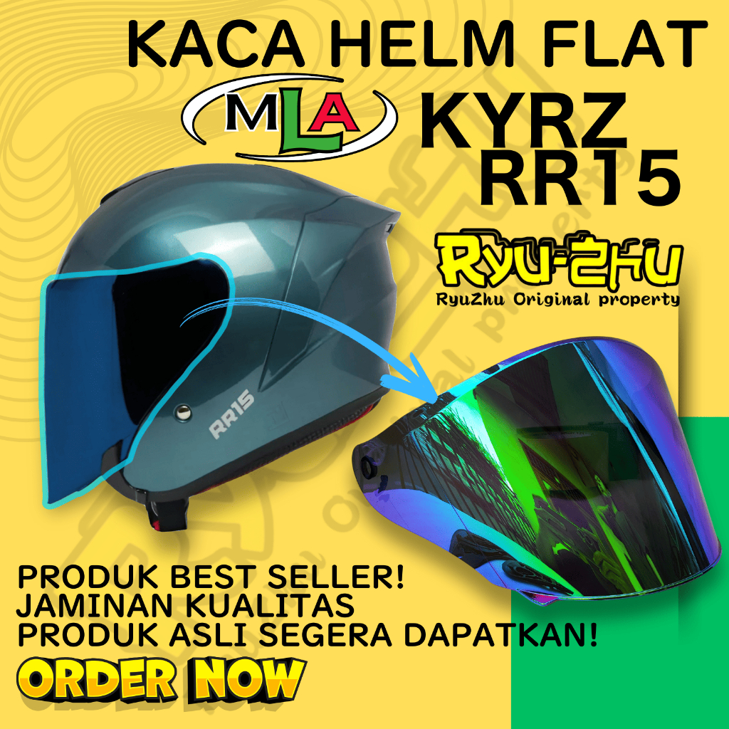 Kaca Helm MLA KYRZ RR15 Visor Helmet FLAT venom open ganteng TM2 MLA HELMET kyrz1 kyrz2 RR15