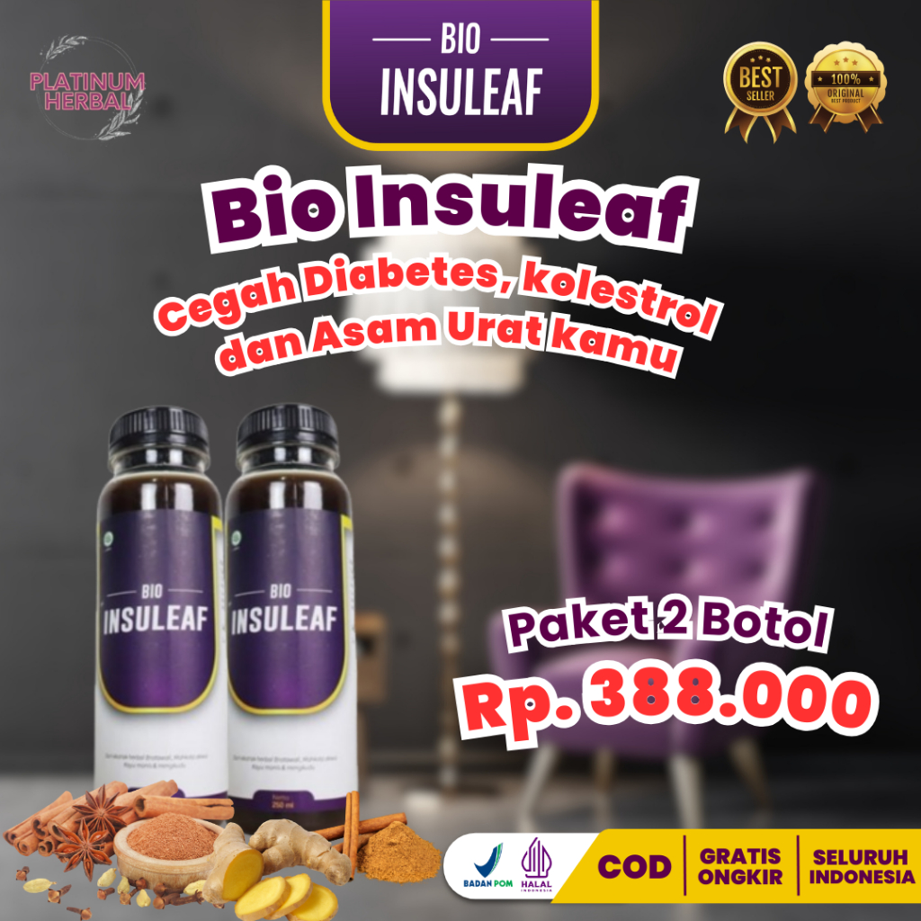 

Paket 2 Botol Bio Insuleaf - Mengurangi Kolesterol Yang Ganas Secara Signifikan