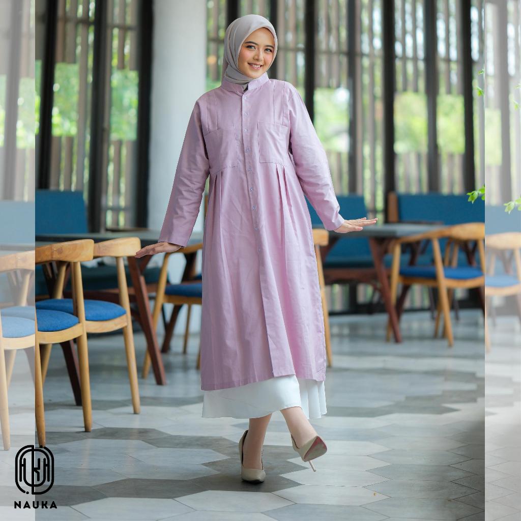 NAUKA - JANEETA TUNIK LINEN RAMI