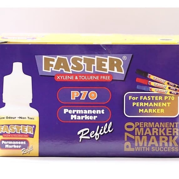 

Top Faster Refill Ink P7 utk Permanent marker isi 12 botolBlackBlueRed