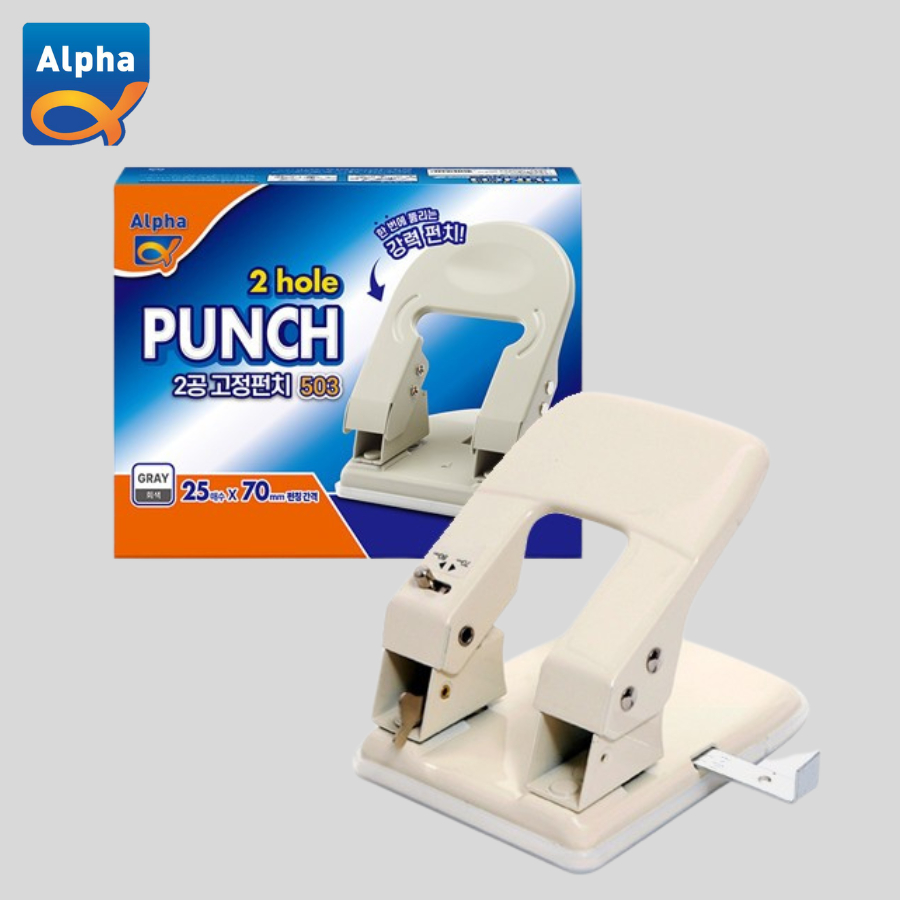 

[Alpha] 2 Hole Punch 70mm-80mm / Punch Holder / Pembolong Kertas