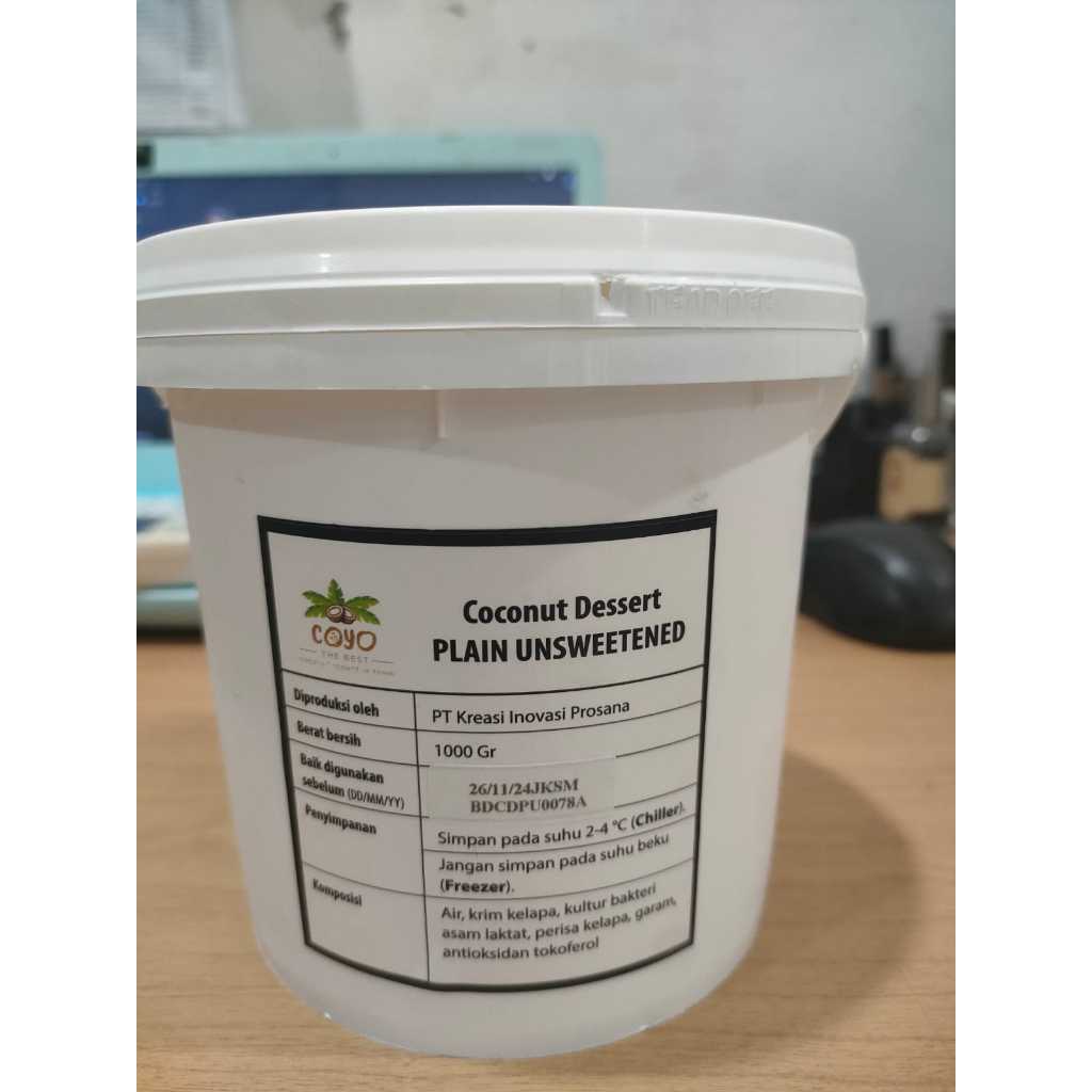 

Coconut Yogurt - Plain Unsweetened (1 Pail 1000 GR)