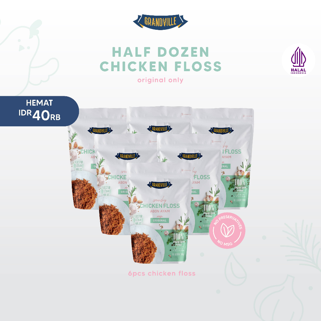 

NEW PRODUCT GRANDVILLE ABON AYAM CRUNCHY HALF DOZEN DEWI1452