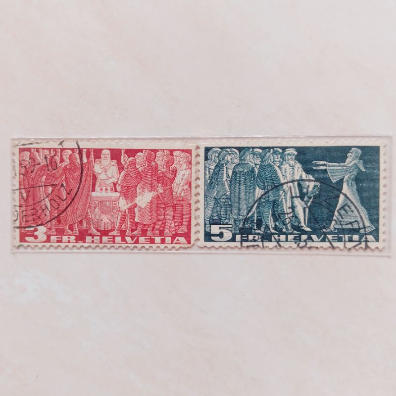 

(AG) Perangko Swiss 1942 Federation Switzerland Set 2 pcs Used