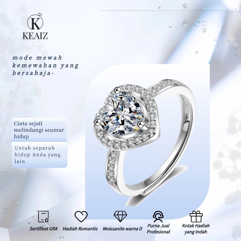 Cincin Wanita Moissanite Cincin Liontin Wanita Moissanite Cincin Perak Sterling Moissanite Cincin Wa