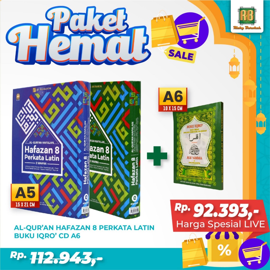 Produk bundling Al Quran Hafazan Perkata Latin Terjemah 8 Blok Alquran Hafalan Terjemahan Latin A5 B