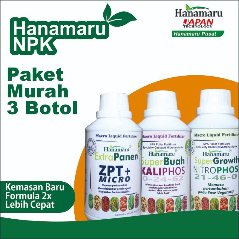 PUPUK HANAMARU SUPER GROWTH, SUPER BUAH DAN EXTRA PANEN