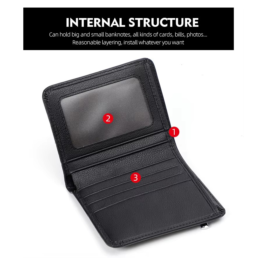 Dompet Tipis Wanita Pria Kulit Asli - Dompet Saku Pendek Mini