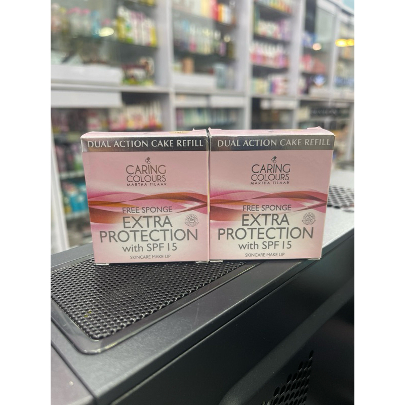 CARING COLOURS EXTRA PROTECTION WITH SPF 15 DUAL ACTION CAKE REFILL | CARING REFILL BEDAK | REFILL B