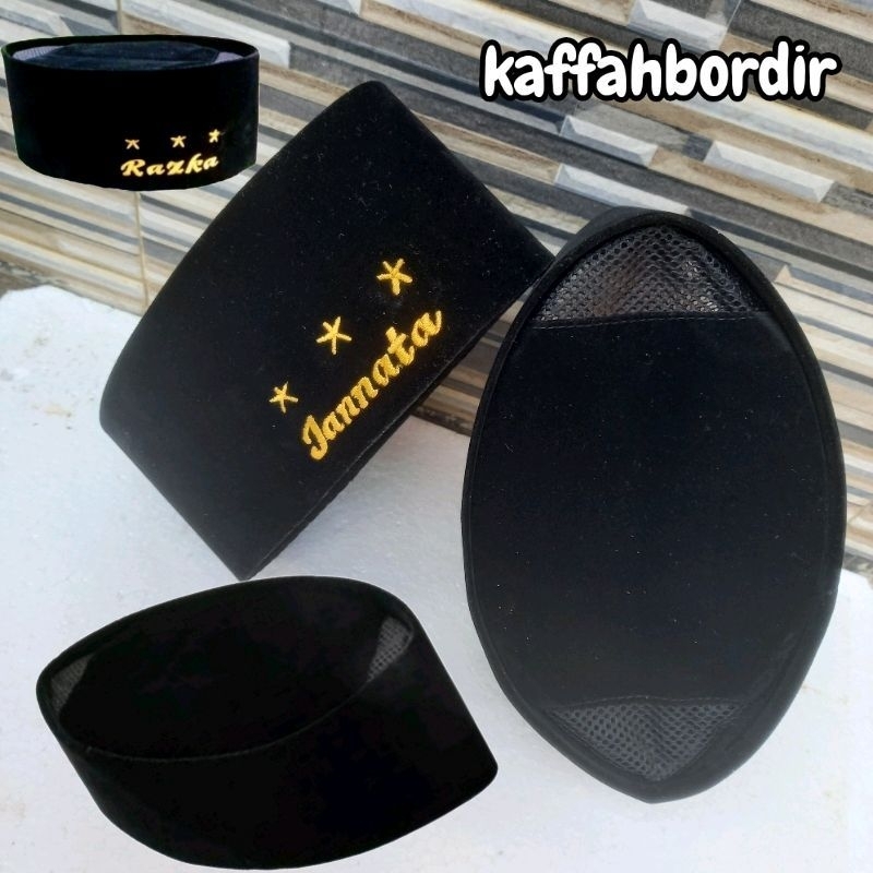 Peci Songkok Hitam Anak Dan Dewasa Free Bordir Nama Peci Presiden Nasional Hitam polos