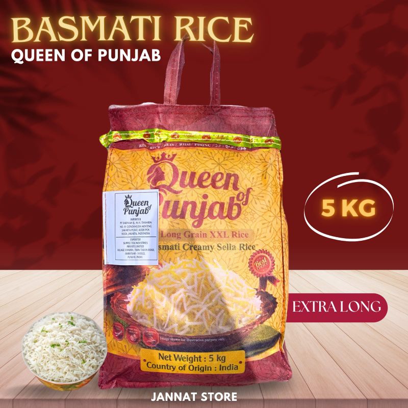 

BERAS BASMATI QUEEN OF PUNJAB PREMIUM QUALITY LONG RICE 5KG