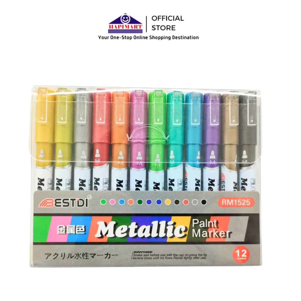 

Pena Metalik Berwarna | Spidol Warna | Metalic Paint Marker | Spidol 12 Warna