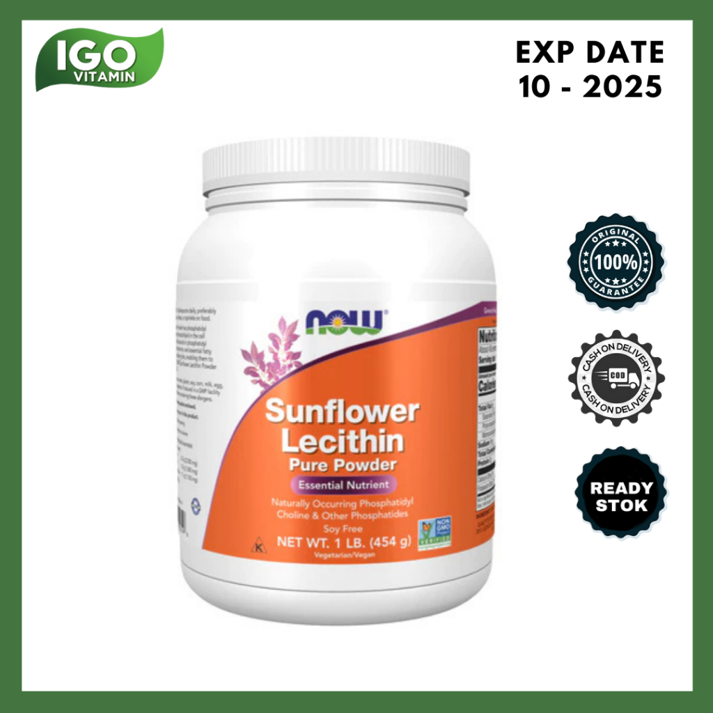 NOW Sunflower Lecithin Pure Powder 454 gram