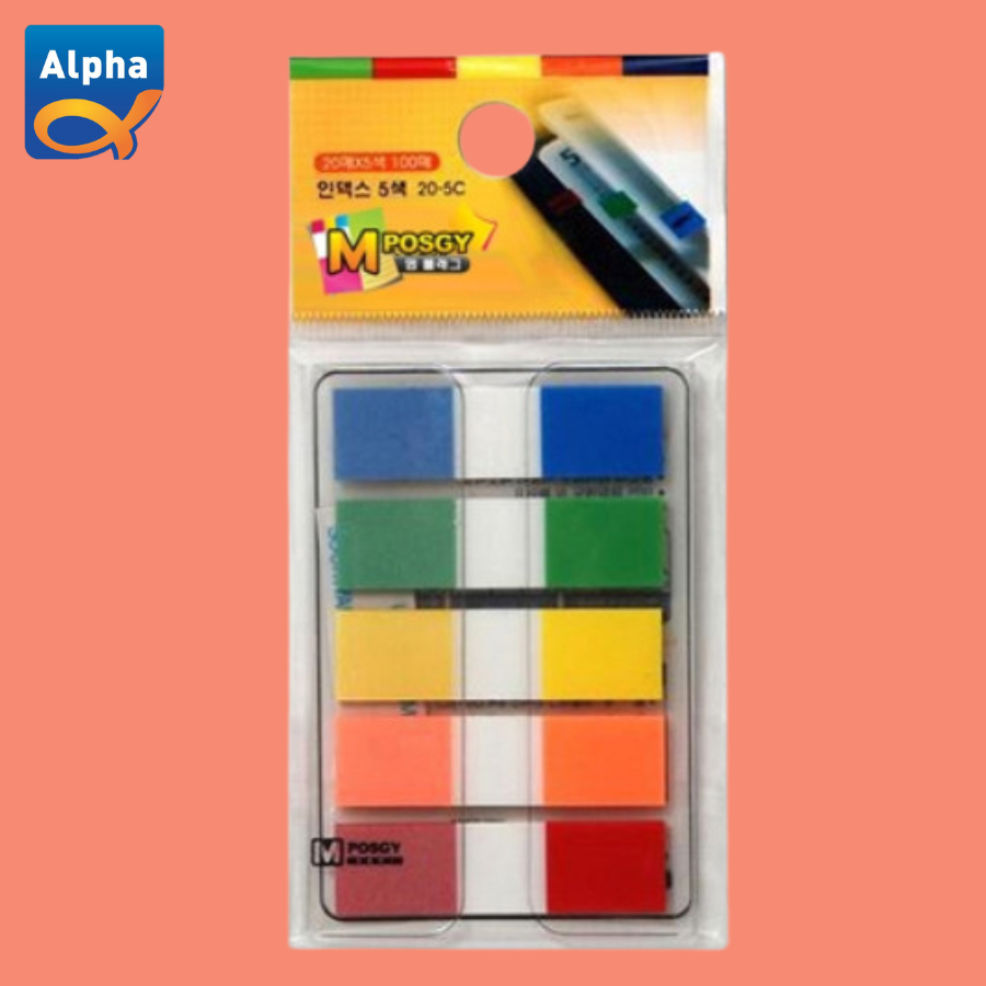 

[M Posgy] Sticky Notes Index 5 colors (12*44mm) / Penanda Halaman