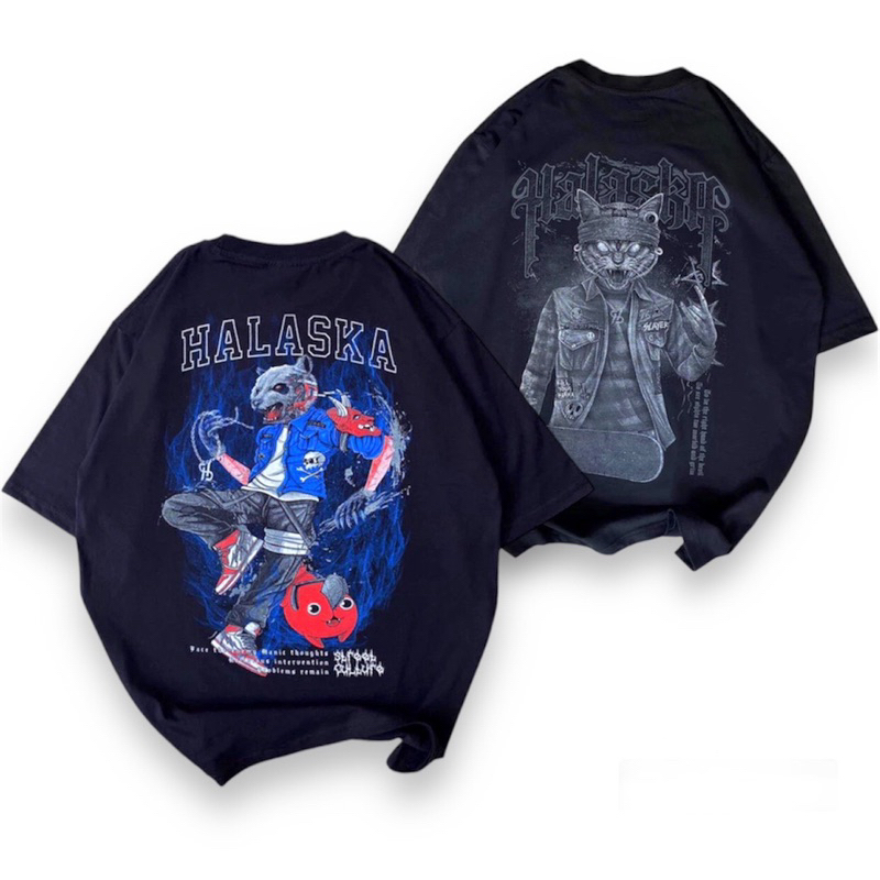 Baju Kaos Oversize Sablon Katun Pria Halaska
