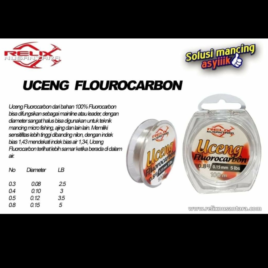 SENAR PANCING UCENG FLUOROCARBON 100m RELIX NUSANTARA