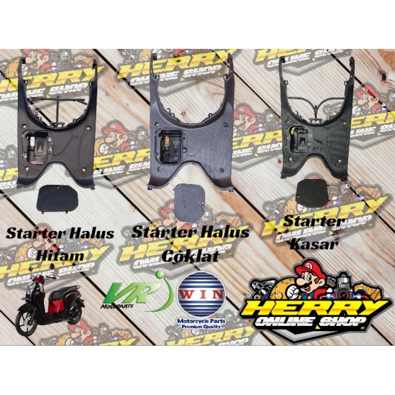 Bordes pijakan kaki lantai footrest tutup aki scoopy fi ESP 2015 2013 2014 2015 2016 hitam coklat