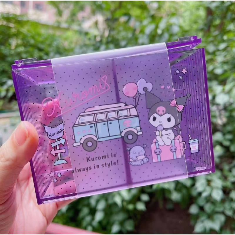STORAGE BOX KUROMI UNGU PURPLE DESK ORGANIZER KOTAK TEMPAT PENYIMPANAN COTTON BUD KAPAS KOSMETIK ALA