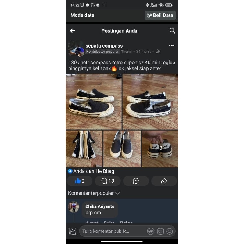 Compass slip on sz 40