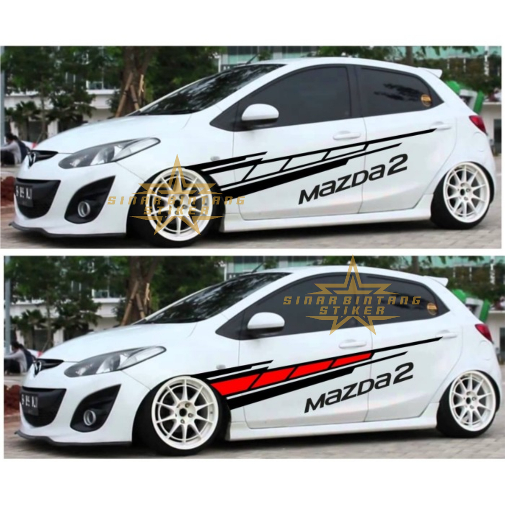Stiker mobil mazda 2 cutting stiker body samping mobil mazda