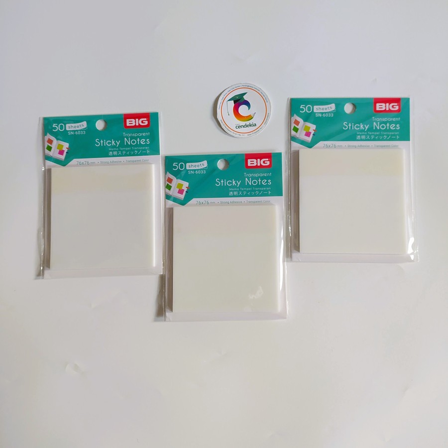 

Sticky Note BIG 76x76 mm Putih Transparan SN6033