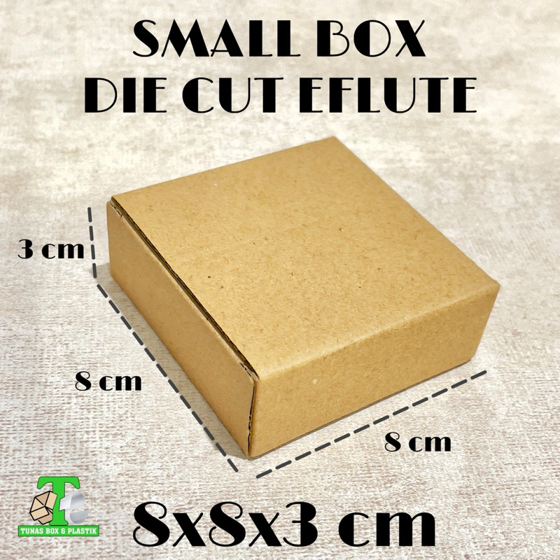 DUS PACKING KECIL 8x8x3cm  | KARDUS EFLUTE CORRUGATED DIE CUT | DUS PACKING AKSESORIS KECIL