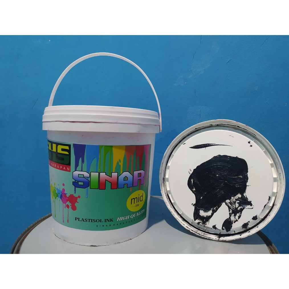 

KODE G16O plastisol MID sinar harapan sablon warna hitam kemasan 5kg