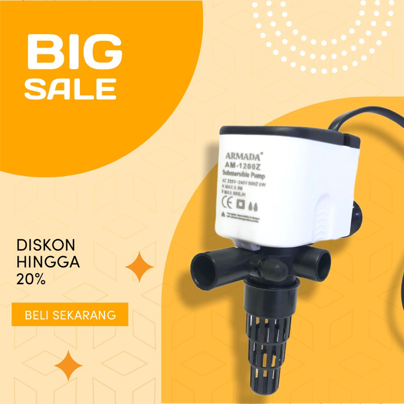 Water Pump Mesin Air Pompa Filter Celup Aerator Aquarium Mini Low watt