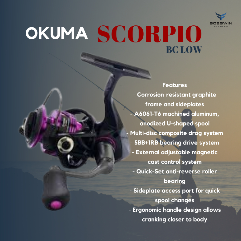 REEL OKUMA SCORPIO BC LOW PROFILE BAITCAST REEL (2021 NEW)