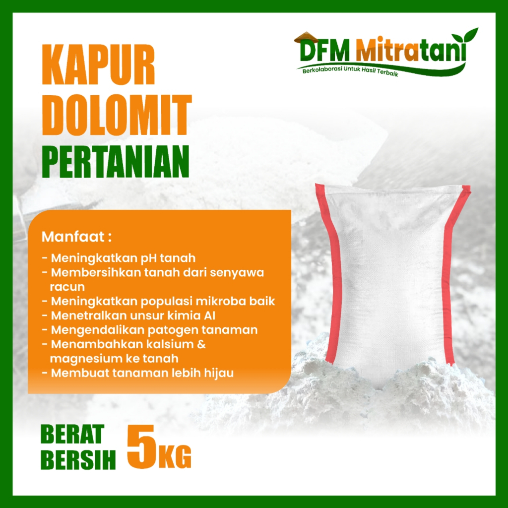 Kapur Dolomit Pertanian 5 K g - Kapur Pertanian - Kapur Dolomit 5 k g
