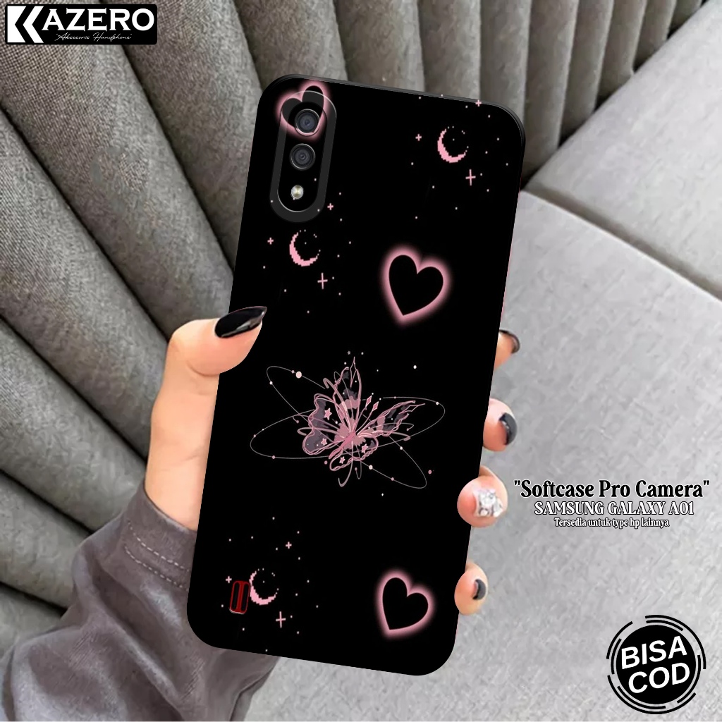 KAZERO - Case Hp Samsung Galaxy A01 - Fashion Case Aesthetic - Pro Camera - Softcase Samsung Galaxy 