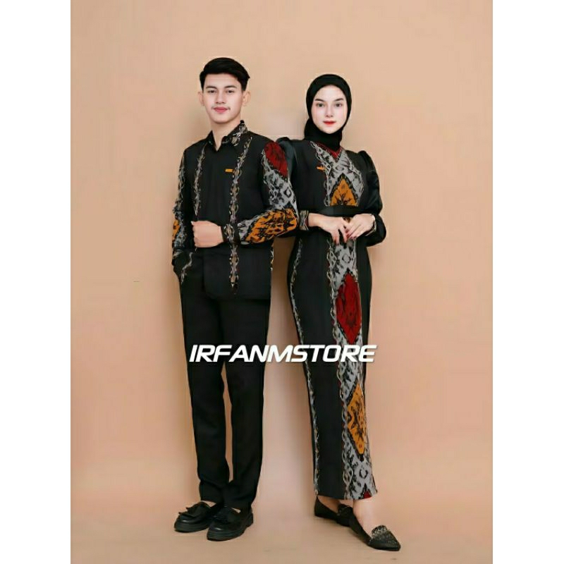 SET COUPLE BAJU KONDANGAN TENUN MOTIF DAYAK DRESS KARTINI DAYAK IRFANM STORE