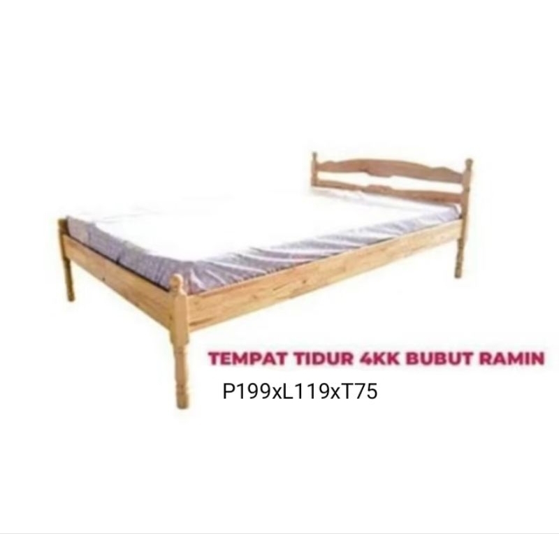 Tempat tidur kayu 4kk (tidak termasuk busa) UTK KASUR 120X190