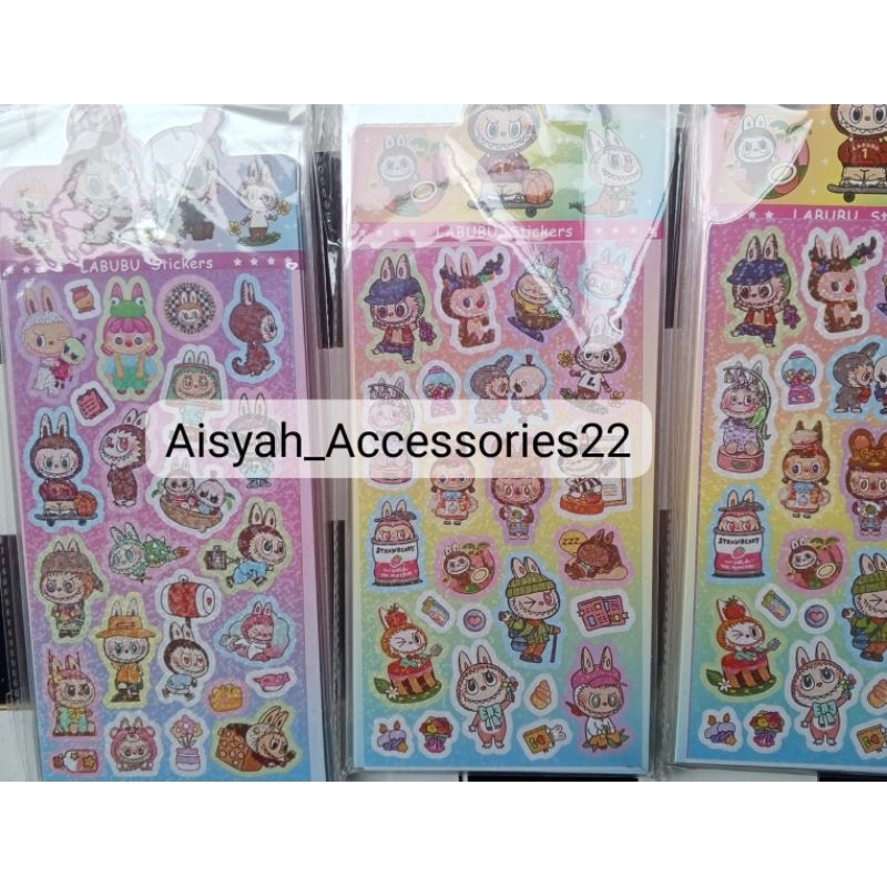 

Sticker Import Hologram Tempel Botol karakter Labubu Lembaran (10lembar)