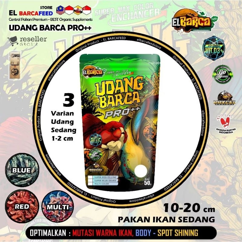 Udang Kering Pro ++ El Barca Feed Pakan Ikan Channa Chana Cana Elbarca